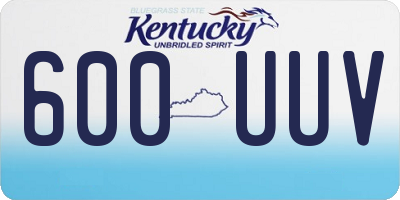 KY license plate 600UUV