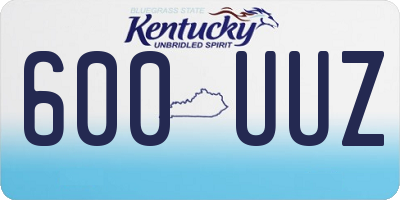 KY license plate 600UUZ