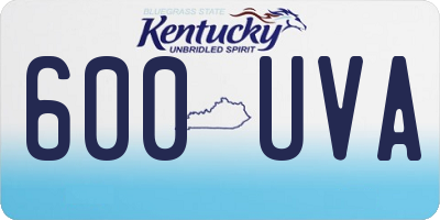 KY license plate 600UVA
