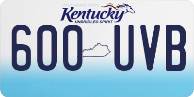 KY license plate 600UVB