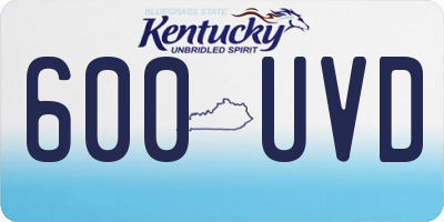 KY license plate 600UVD