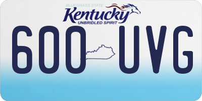 KY license plate 600UVG