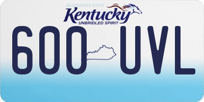 KY license plate 600UVL
