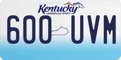 KY license plate 600UVM
