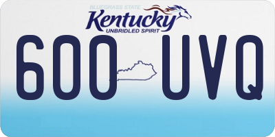KY license plate 600UVQ