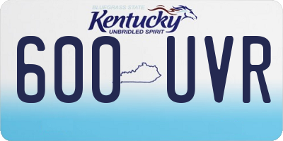 KY license plate 600UVR
