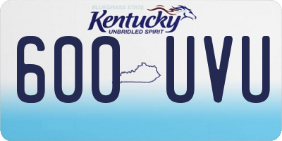 KY license plate 600UVU