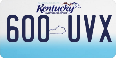 KY license plate 600UVX