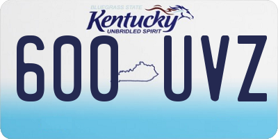 KY license plate 600UVZ