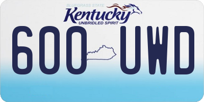 KY license plate 600UWD