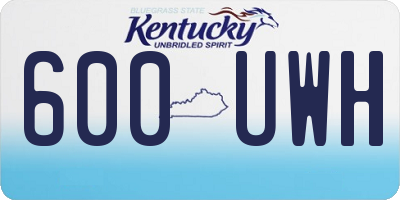 KY license plate 600UWH