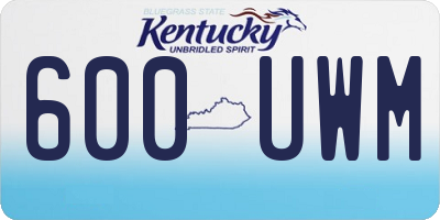 KY license plate 600UWM