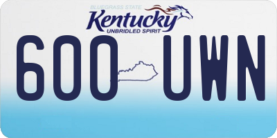 KY license plate 600UWN