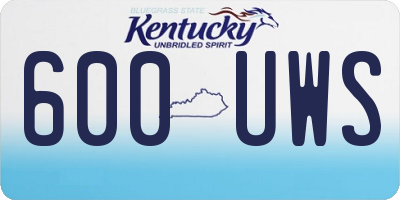 KY license plate 600UWS