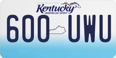 KY license plate 600UWU