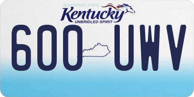 KY license plate 600UWV
