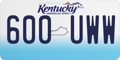 KY license plate 600UWW