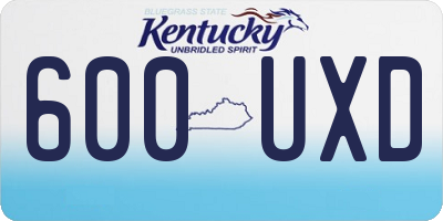 KY license plate 600UXD