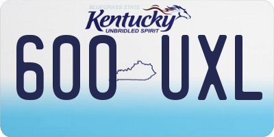 KY license plate 600UXL