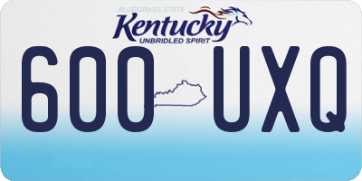 KY license plate 600UXQ
