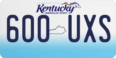KY license plate 600UXS
