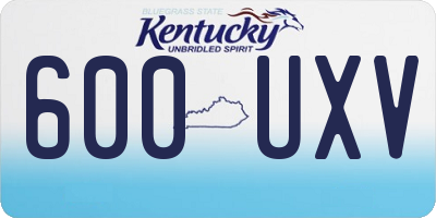 KY license plate 600UXV