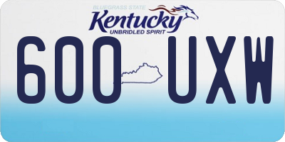 KY license plate 600UXW