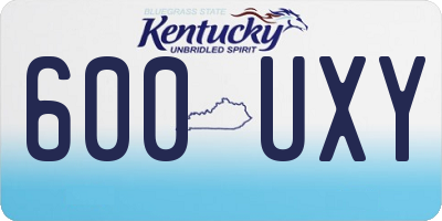 KY license plate 600UXY
