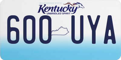 KY license plate 600UYA