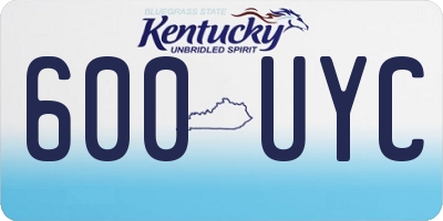 KY license plate 600UYC