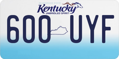 KY license plate 600UYF