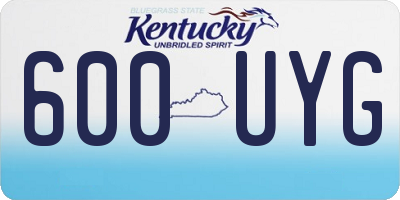 KY license plate 600UYG