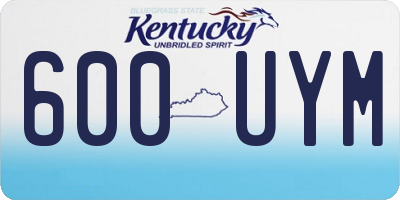 KY license plate 600UYM