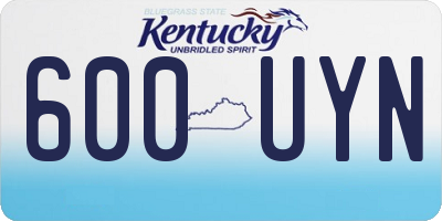KY license plate 600UYN