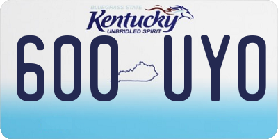 KY license plate 600UYO