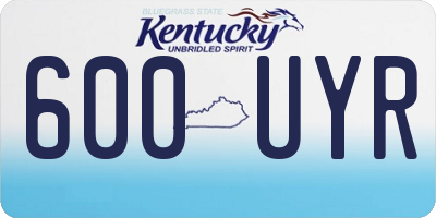 KY license plate 600UYR