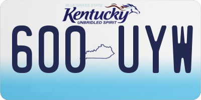 KY license plate 600UYW