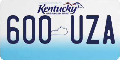 KY license plate 600UZA