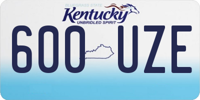 KY license plate 600UZE