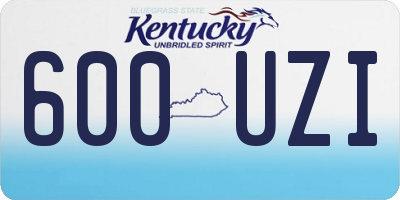 KY license plate 600UZI