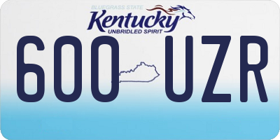 KY license plate 600UZR