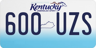 KY license plate 600UZS
