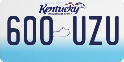 KY license plate 600UZU