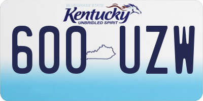 KY license plate 600UZW