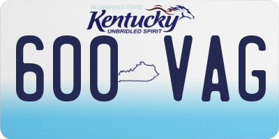 KY license plate 600VAG