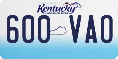 KY license plate 600VAO