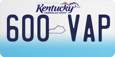 KY license plate 600VAP