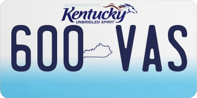 KY license plate 600VAS