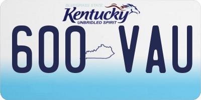 KY license plate 600VAU
