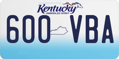 KY license plate 600VBA
